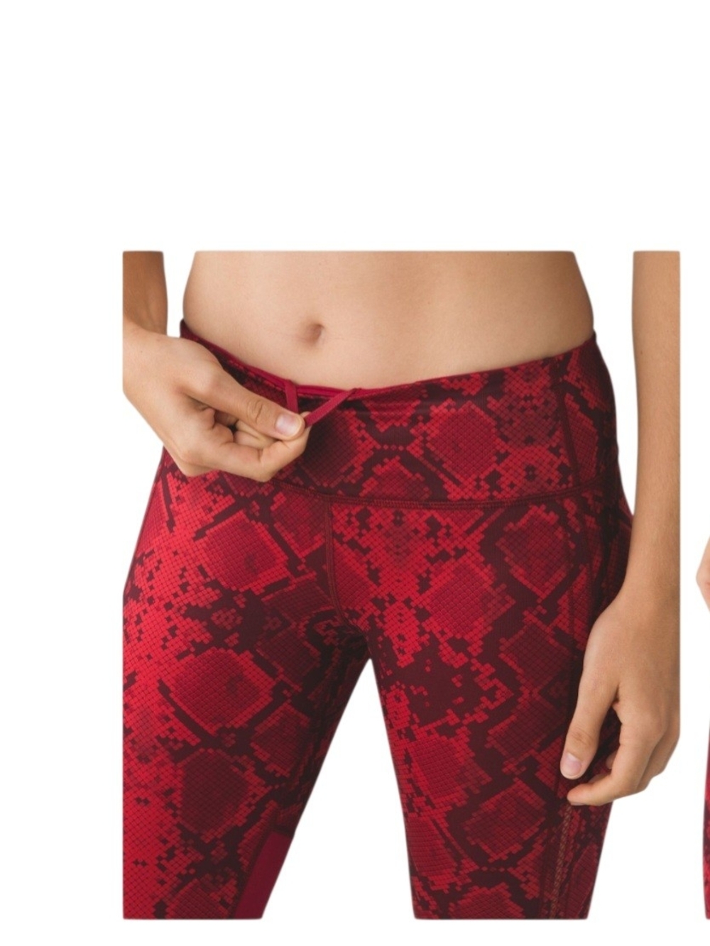 Lululemon Vent It Out Crop leggings in the "Mini Ziggy Snake Red Tide Cranberry